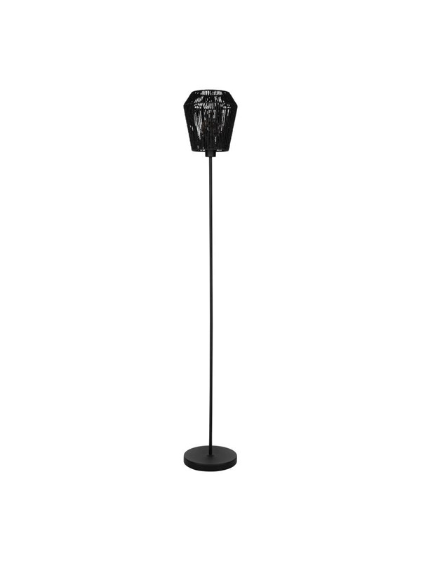 EGLO Persley Vloerlamp - E27 - 155,5 cm - Zwart - Papier