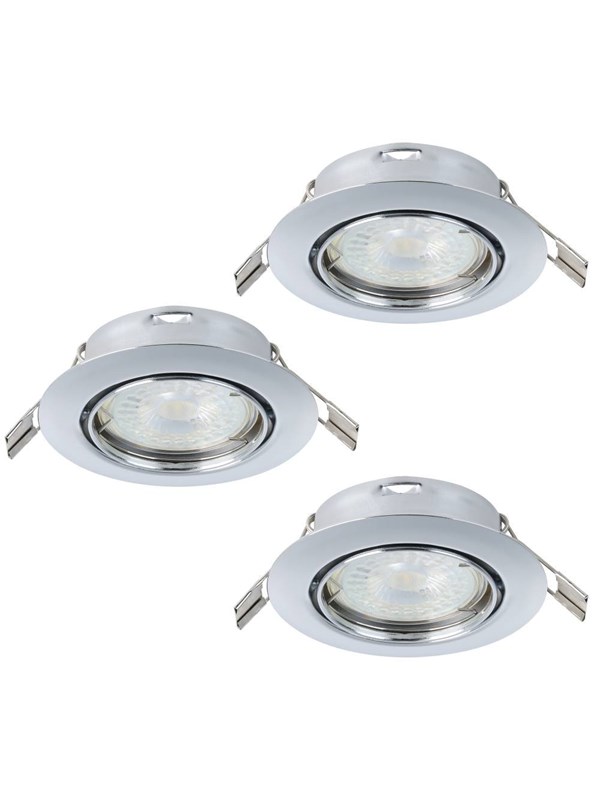 EGLO MAZUBY INGEBOUWD. KIP SET Ø87 GU10 3X345LM CHROOM