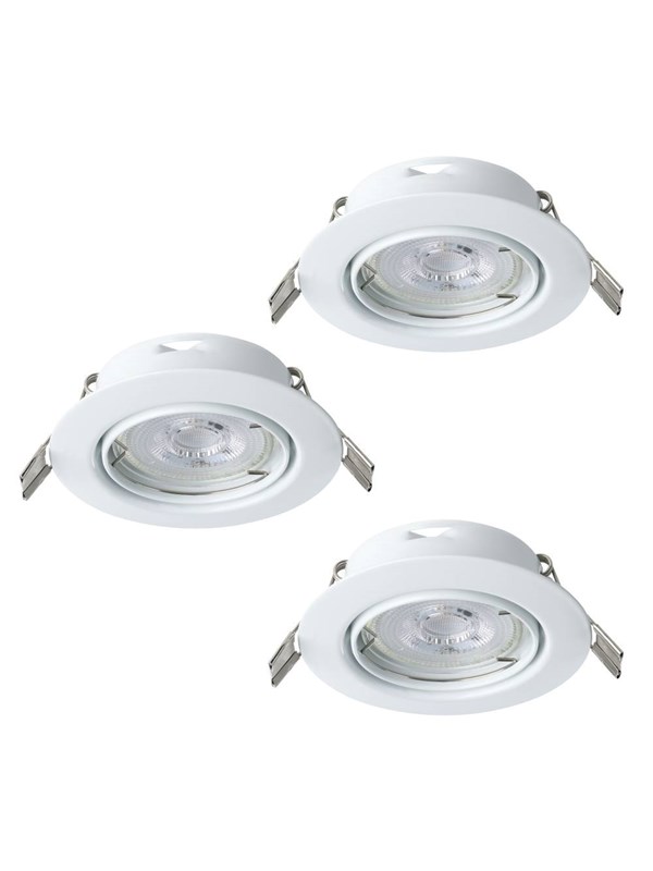 EGLO MAZUBY INGEBOUWD. KIP SET Ø87 GU10 3X345LM WIT