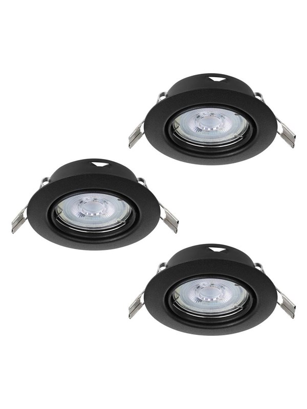 EGLO MAZUBY INGEBOUWD. KIP SET Ø87 GU10 3X345LM ZWART