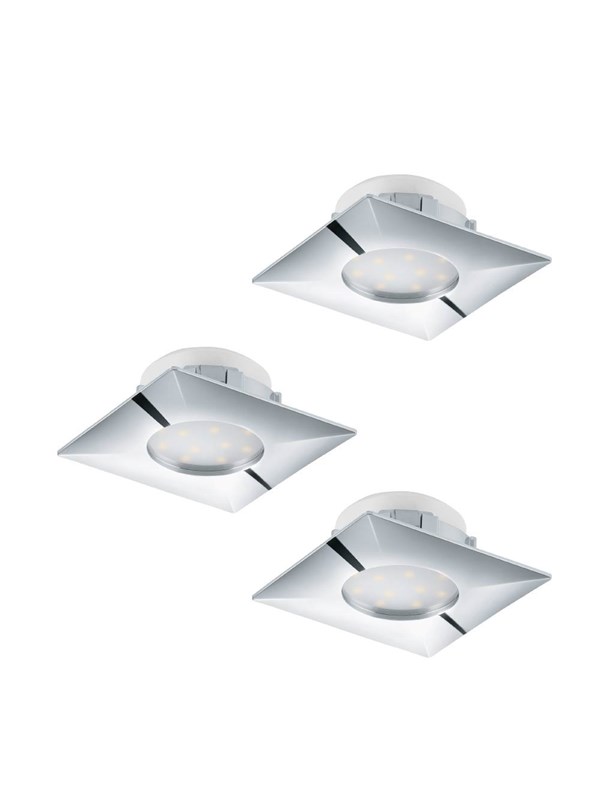 EGLO PINEDA INGEBOUWD. SET 3X500LM 78X78 CHROOM