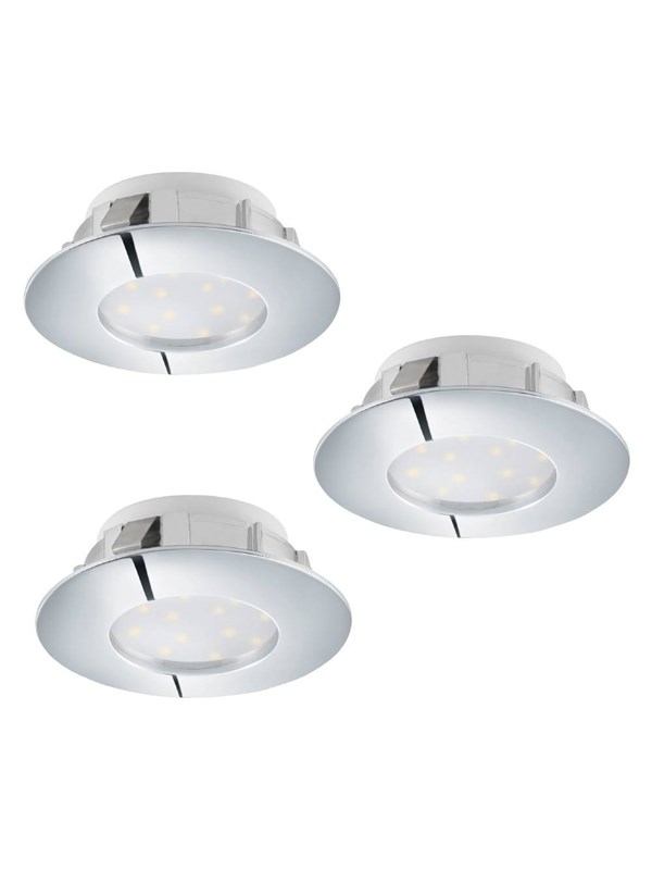 EGLO PINEDA INGEBOUWD. SET 3X500LM Ø78 CHROOM