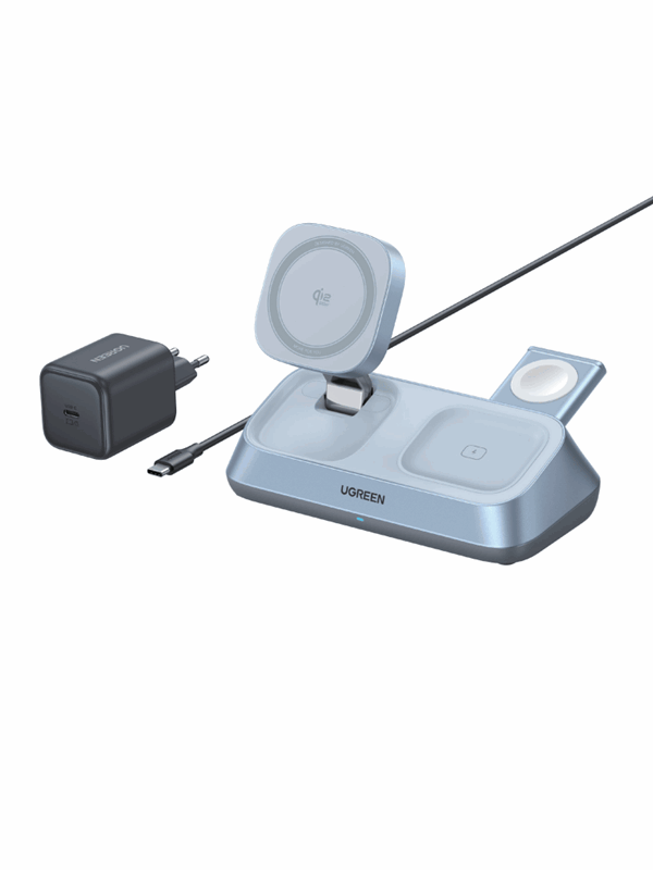 UGREEN MagFlow Qi2.2 25 W 3-in-1 Magnetic Wireless Charger Station