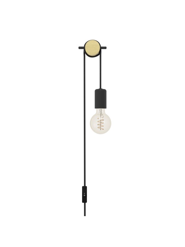 EGLO Buddon Wandlamp - E27 - 5,5 cm - Bruin|Zwart
