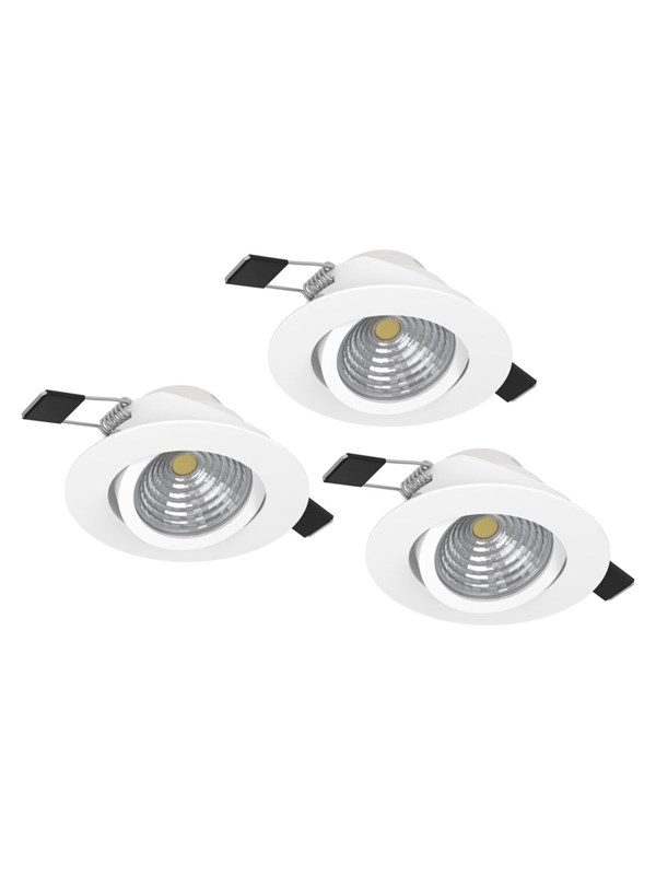 EGLO SALICETO INGEBOUWD. SET KIP Ø88 3X450LM DEMPER. WIT