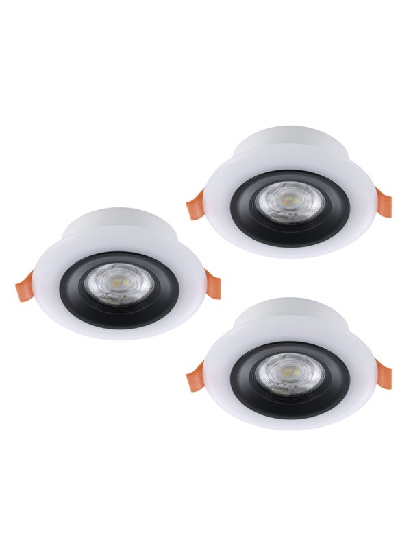 EGLO CALONGAGE INGEBOUWD. SET Ø98 3X520LM+RGB RAND FJ. BETJ. ZWART & WIT
