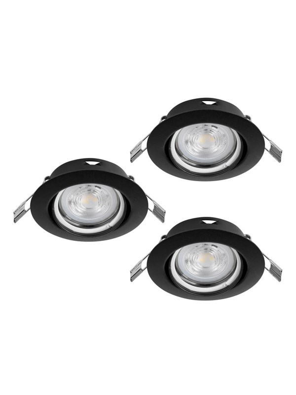EGLO FAVAZZINA INGEBOUWD. KIP Ø88 GU10 3X4,9W 3X400LM ZWART