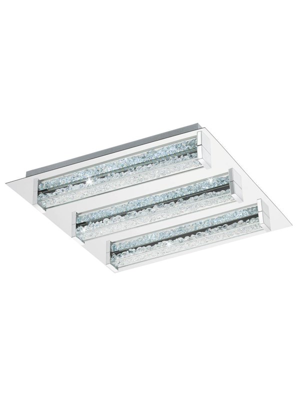 EGLO CARDITO-S PLAFOND 6X470LM 470X470 CHROOM/KRISTAL