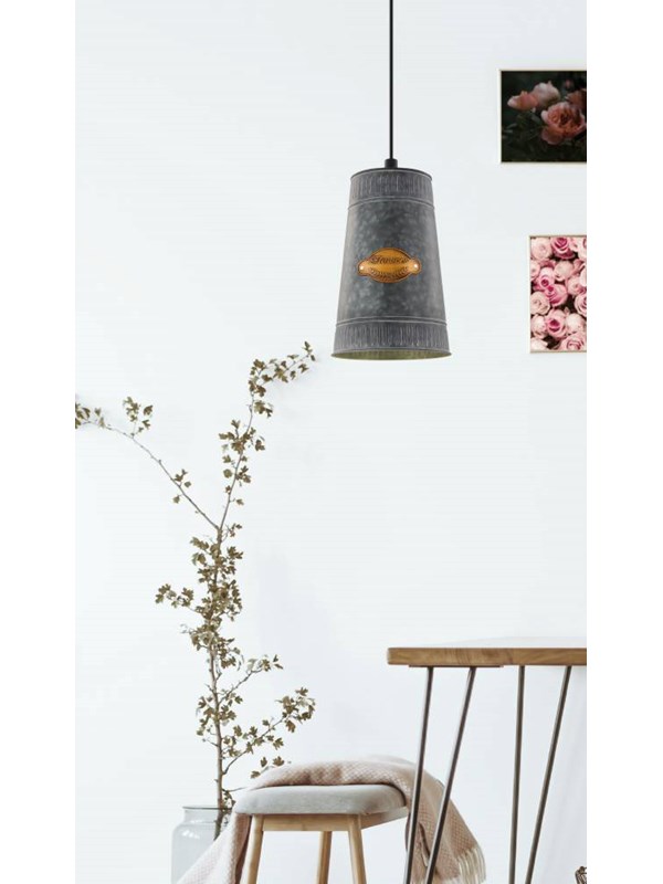 EGLO Honeybourne Hanglamp - E27 - Staal - Zwart|Goud