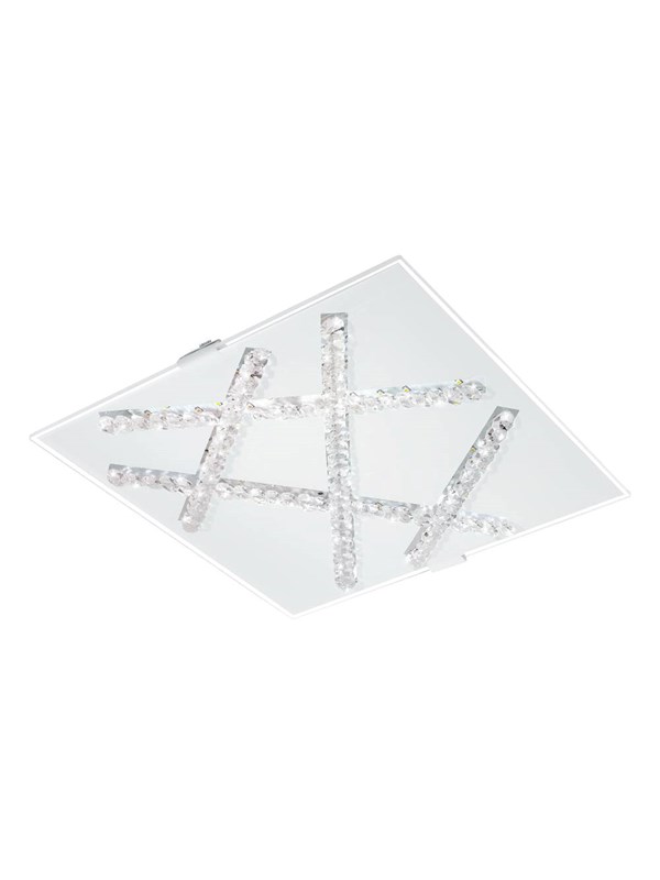 EGLO SORRENTA PLAFONDLAMP 290X290 WIT/HELDER/KRISTAL