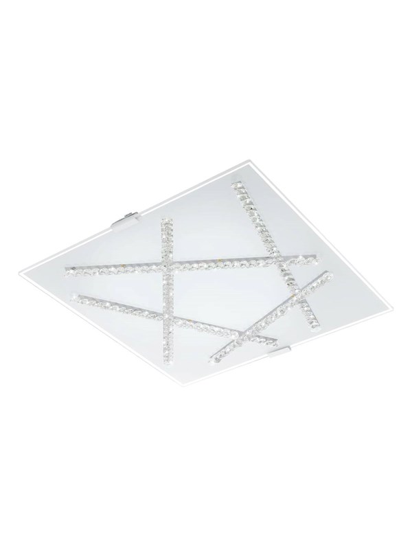 EGLO SORRENTA PLAFOND 365X365 WIT/HELDER/KRISTAL