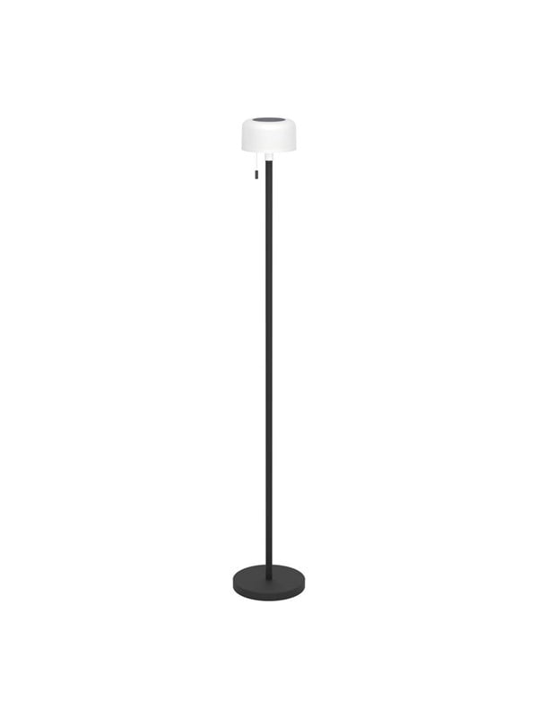 EGLO Montapalma-L Staande lamp Binnen en Buiten - Oplaadbaar (tot 60 uur licht) - SOLAR - 140 cm - Zwart/Wit - Warm wit licht en instelbaar RGB - Draadloos - Dimbaar
