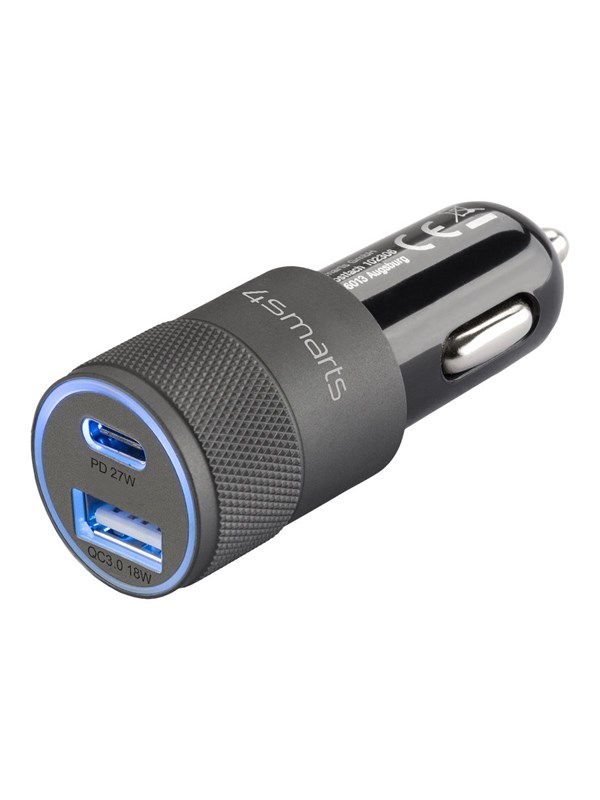 4smarts Rapid+ 27W Autolader met Power Delivery en Quick Charge 3.0