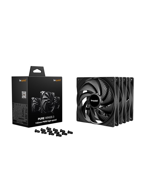 be quiet! PURE WINGS 3 HS 140 (3-pack) - Case ventilator - 140mm - Black - 30 dBA