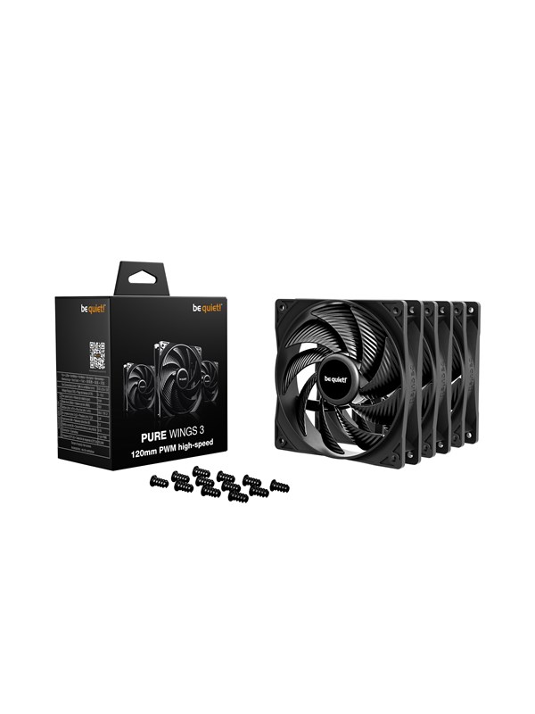 be quiet! Pure Wings 3 120 HS (3-pack) - Case ventilator - 120mm - Black - 30 dBA