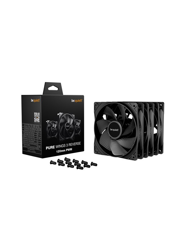 be quiet! PURE WINGS 3 120 Reverse (3-pack) - Case ventilator - 120mm - Black