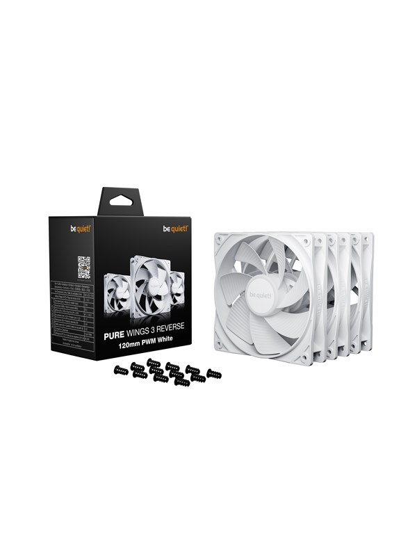 be quiet! PURE WINGS 3 120 White Reverse (3-pack) - Case ventilator - 120mm - Wit - 30 dBA