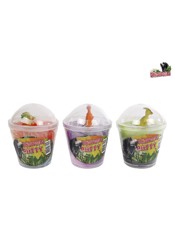 DinoWorld multi color putty met figuur (1 stuk) assorti