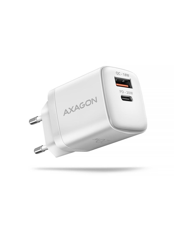 AXAGON Wall Charger 20 W PD 3.0 Quick Charge 4+ - USB-C + USB-A