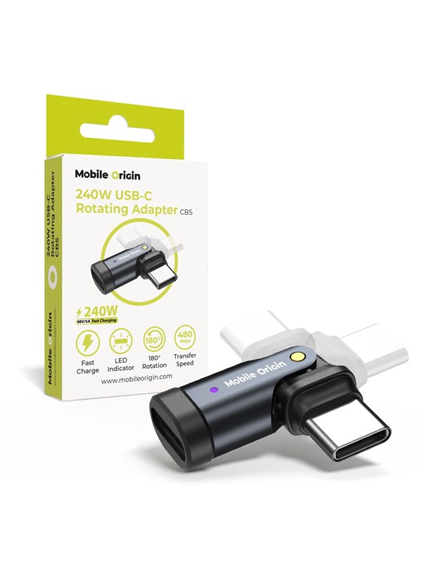 Mobile Origin Usb-C Adapter 240W Voor Laptops En Rotatietelefoon Snel En Handig