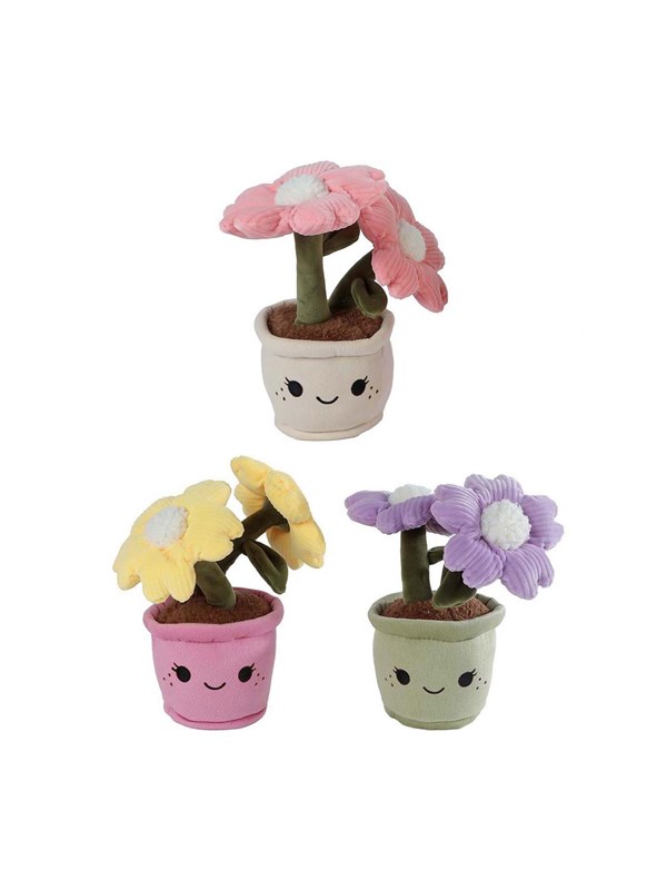 Knuffel plant pluche bloem speelgoed 18cm kleurrijk.