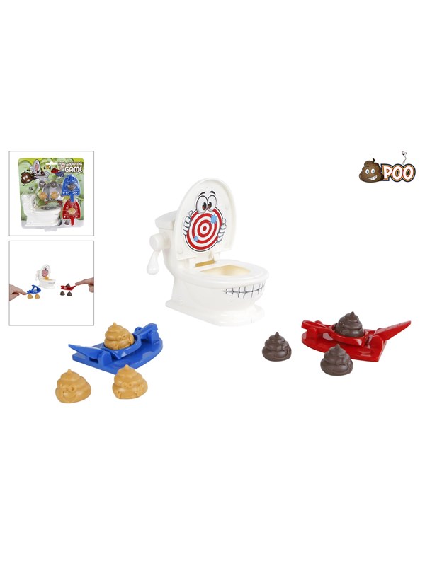 Poep schieten toilet kinderspel grappig gezelschapsspel voor kinderen.