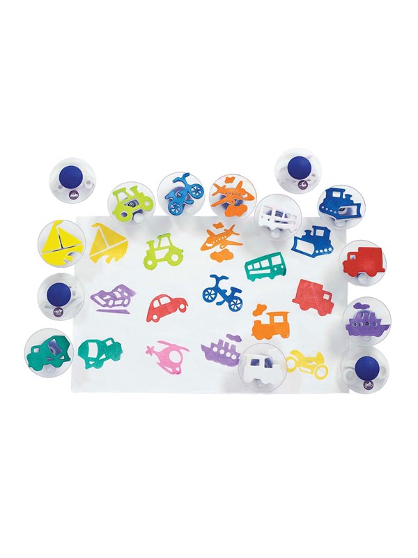 Colorations stempelset speelgoed - Easy Grip Verkeersstempels 14 stuks.