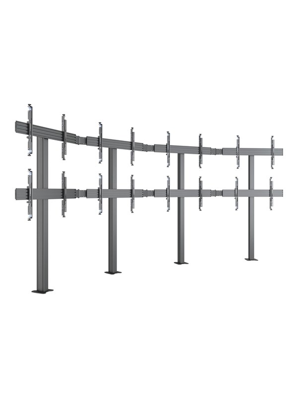 Multibrackets M Pro Series stand - single side - for 4x2 video wall - micro adjustable arms - black - Max 240 kg - recommended for 65"