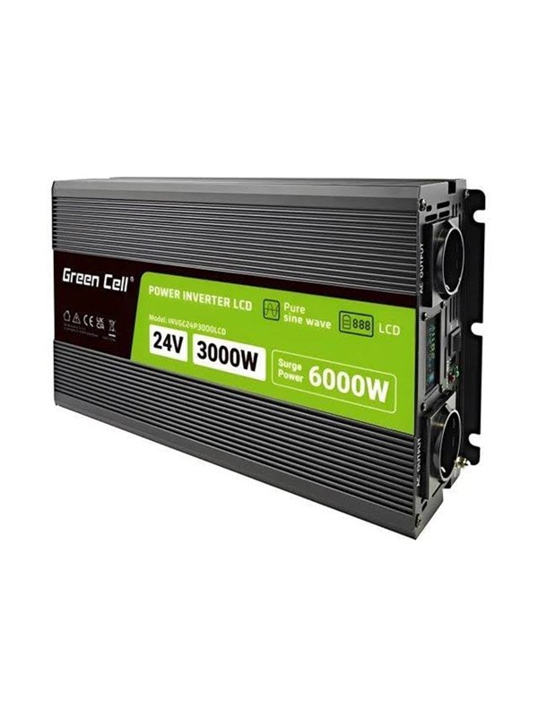 Green Cell - DC to AC power inverter - 3000 Watt Voeding - 3000 Watt - ATX - 80 Plus