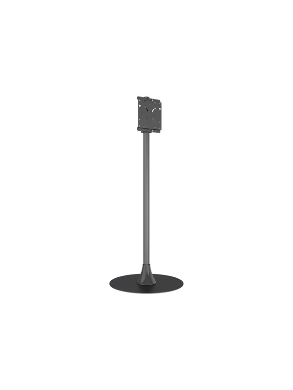 Multibrackets M stand - single pole - for LCD display - floorbase round - black - Max 50 kg - recommended for 55"