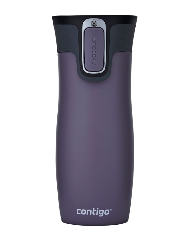 Contigo West Loop Autoseal thermosbeker, 470 ml roestvrijstalen isoleerbeker - Plum - koffiebeker-to-go, lekvrije beker-to-go met Easy-Clean-deksel, houdt tot 5 uur warm