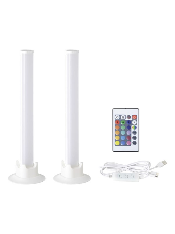 EGLO GAMER LIGHT Bureaulamp Set - Wit, 2x3,3W RGBW + 3000K