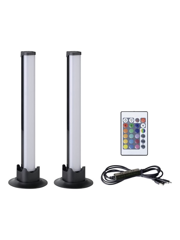 EGLO GAMER LIGHT Bureaulamp Set - zwart, 2x3,3W RGBW + 3000K