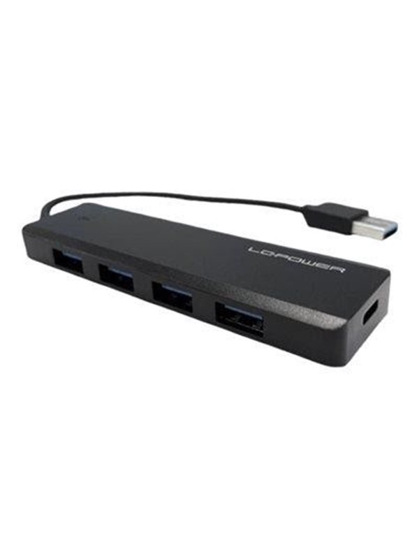 LC Power LC-HUB-U3-4-V2 - hub - 5 ports USB hub - 5 - Zwart