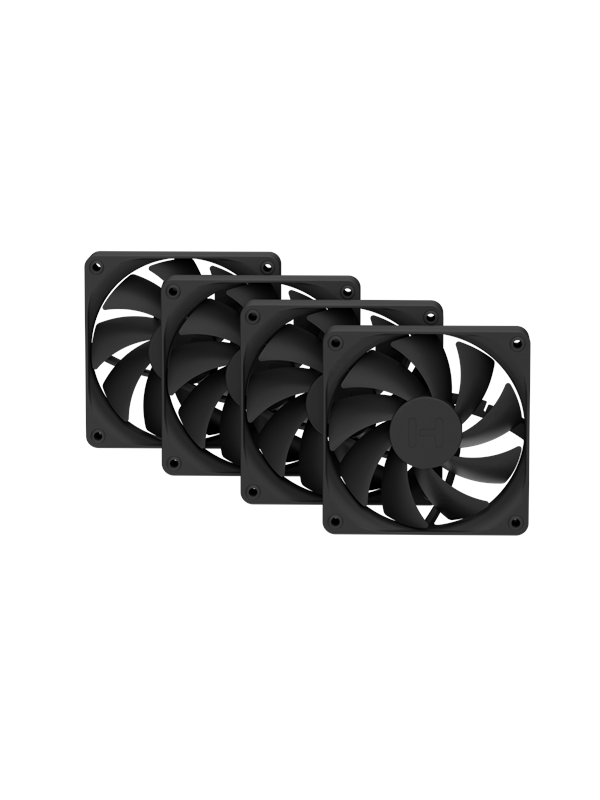 HYTE FA12 FAN (Pitch Black) - 4-pack - Case ventilator - 120mm - Black - 28 dBA