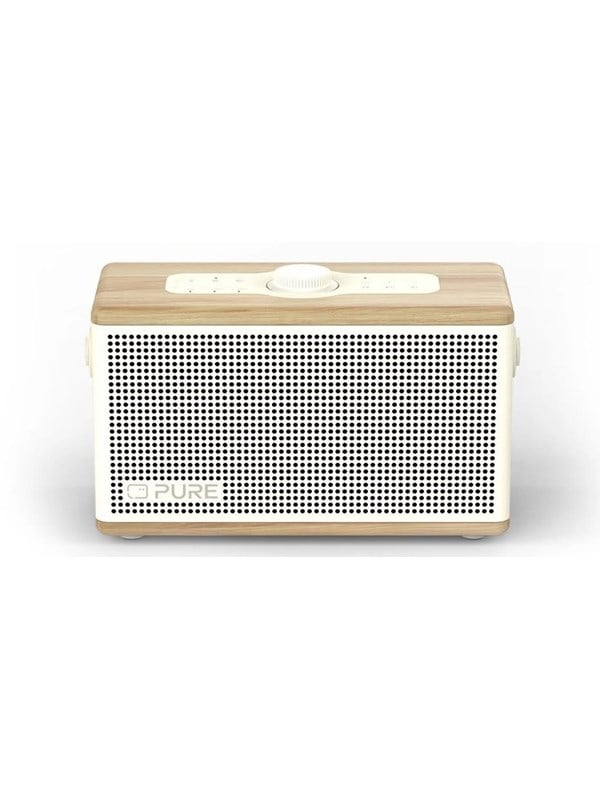 Pure Classic Aura - De draagbare Bluetooth-luidspreker met sfeerverlichting, Katoen wit/Eiken