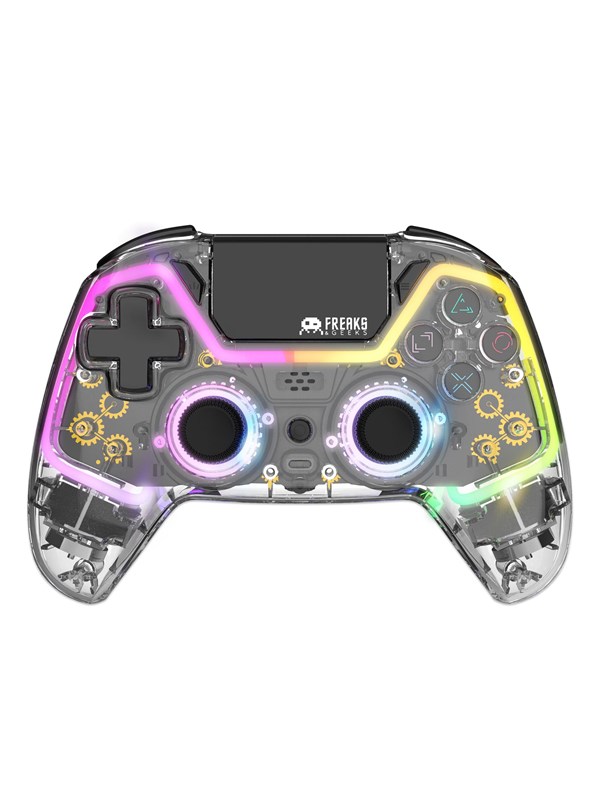 Freaks and Geeks Polychroma 4 - Draadloze Controller - RGB - Transparant - PS4/PS3/PC/Android/iOS
