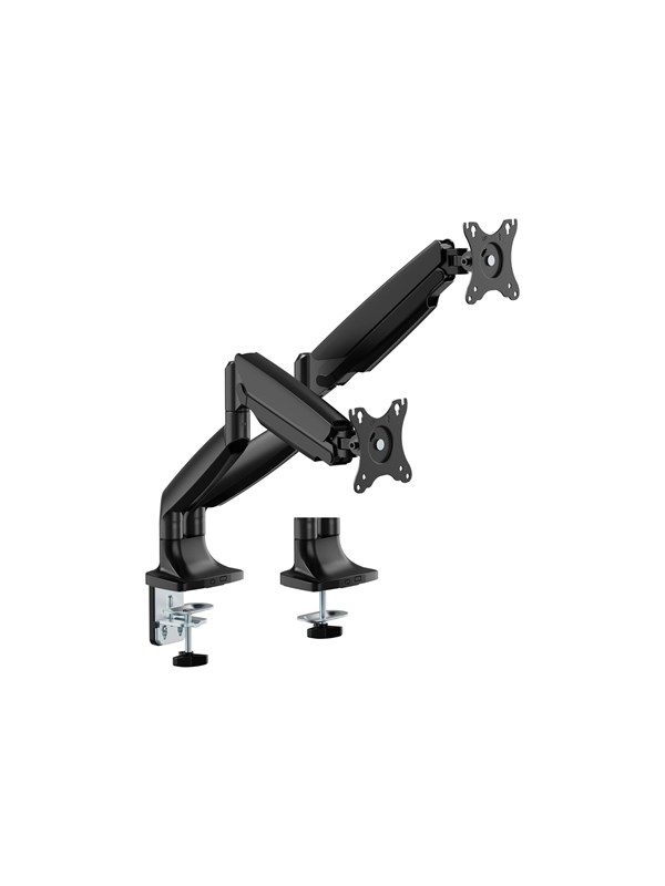 Deltaco mounting kit - for 2 LCD displays/ curved LCD displays - gas spring up to 16 kg - black