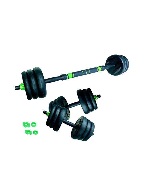 ASG 15 kg. Vægtsæt m. Runde skiver - Sort/Grøn