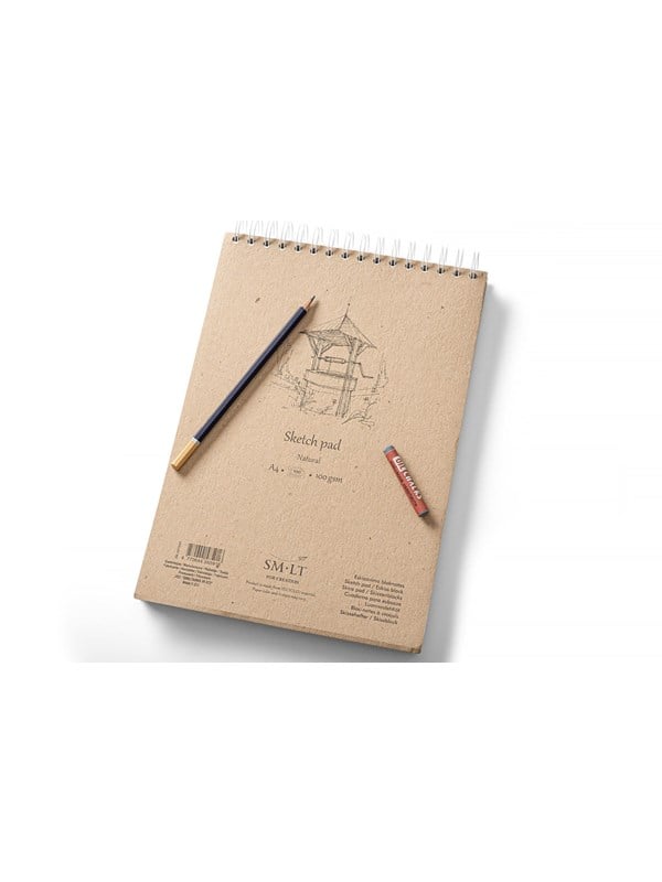 SMLT schetsboek A4 ringband natuurwit papier 100 vel 100gr.