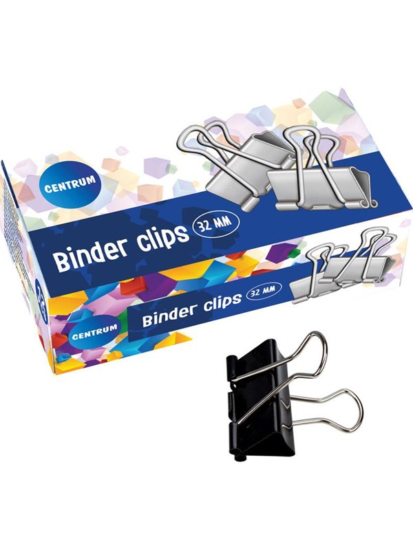 Centrum Papierklem - 12x stuks - 32 mm - metaal - in doos - kantoorartikelen - paperclips