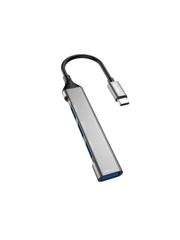 Dudao HUB 4in1 USB-C - 4x USB-A (3 x USB2.0 / USB3.0) 6.3cm black (A16T) USB hub - 4 - USB 2.0 - Zwart