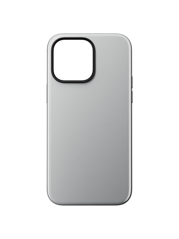 Nomad Sport Case - geschikt voor iPhone 14 Pro Max - met high-gloss gekleurde achterzijde - geschikt voor MagSafe & draadloos laden - Grijs