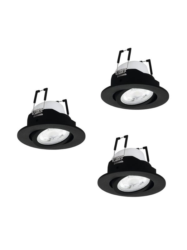 EGLO SALICETO-Z dowlights Ø88 RGB/CCT 3X490lm, black
