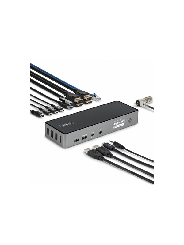 StarTech.com Triple-Monitor USB-C Docking Station, 140W Charging Dock voor MacBook Pro en Windows, 4K 60Hz HDMI of DisplayPort, TAA