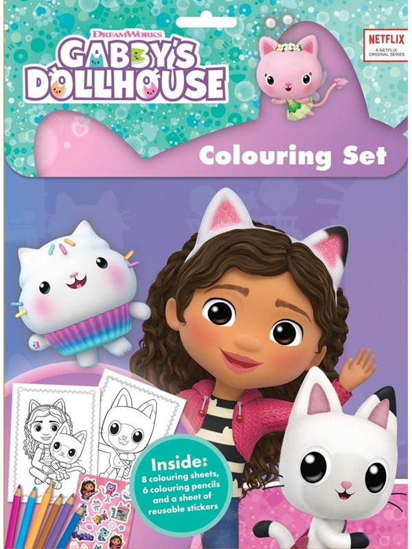 Gabby's Poppenhuis kleurset Colouring Set Gabby's Dollhouse - tekenen en kleuren