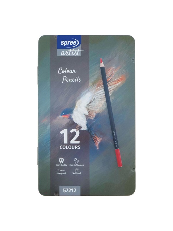 SPREE Colored pencil in metal box.12 pcs.