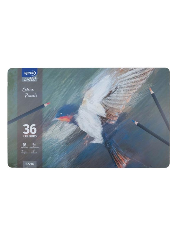 SPREE Colored pencil in metal box.36 pcs.