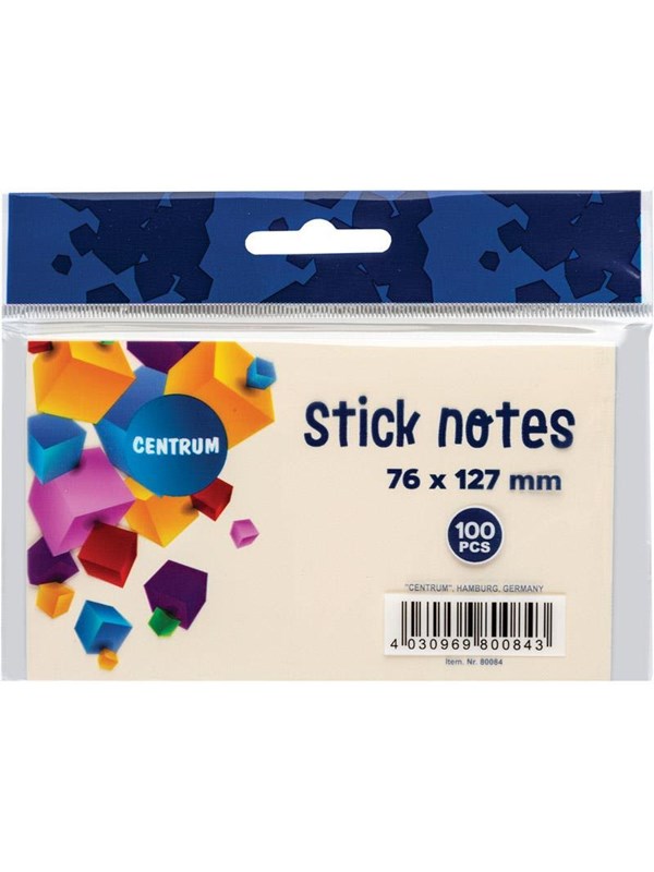 CENTRUM StickNotes 75*125mm 100 sheets pastel yellow