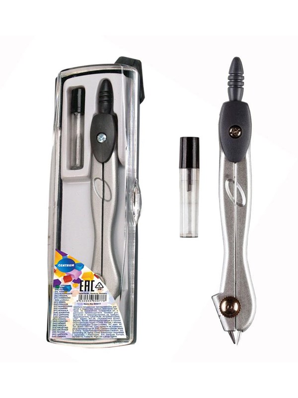 Centrum Passer set - 2-delig - 11 cm - voor school - wiskunde - met potloodvullingen